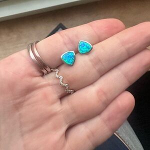 Opal stud earrings